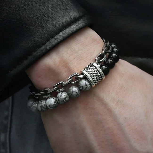 black lava stone bracelet