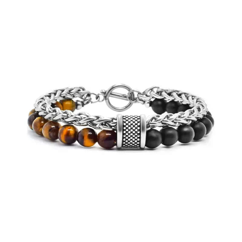 la touraine tiger eye lava stone bead bracelet