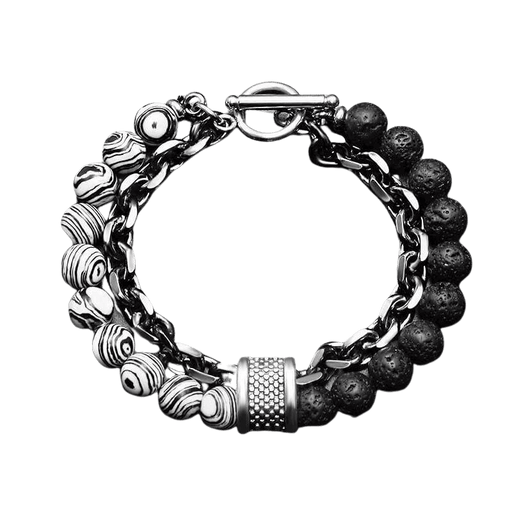 black malachite lava bead bracelets