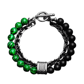 malachite lava bead bracelet. Lava stone