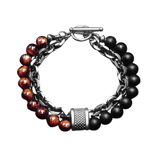red tiger lava stone bead bracelet