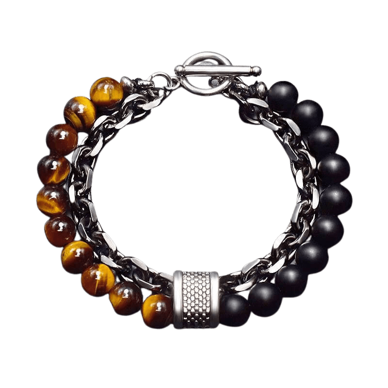 tiger eye lava bead bracelet