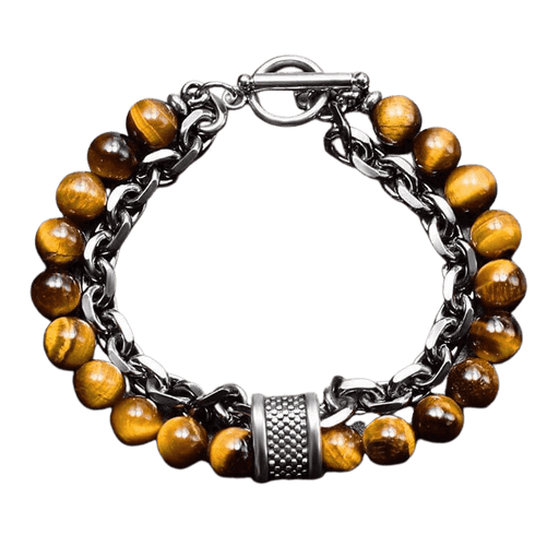 tiger stripe lava bead bracelet. natural lava stone beads